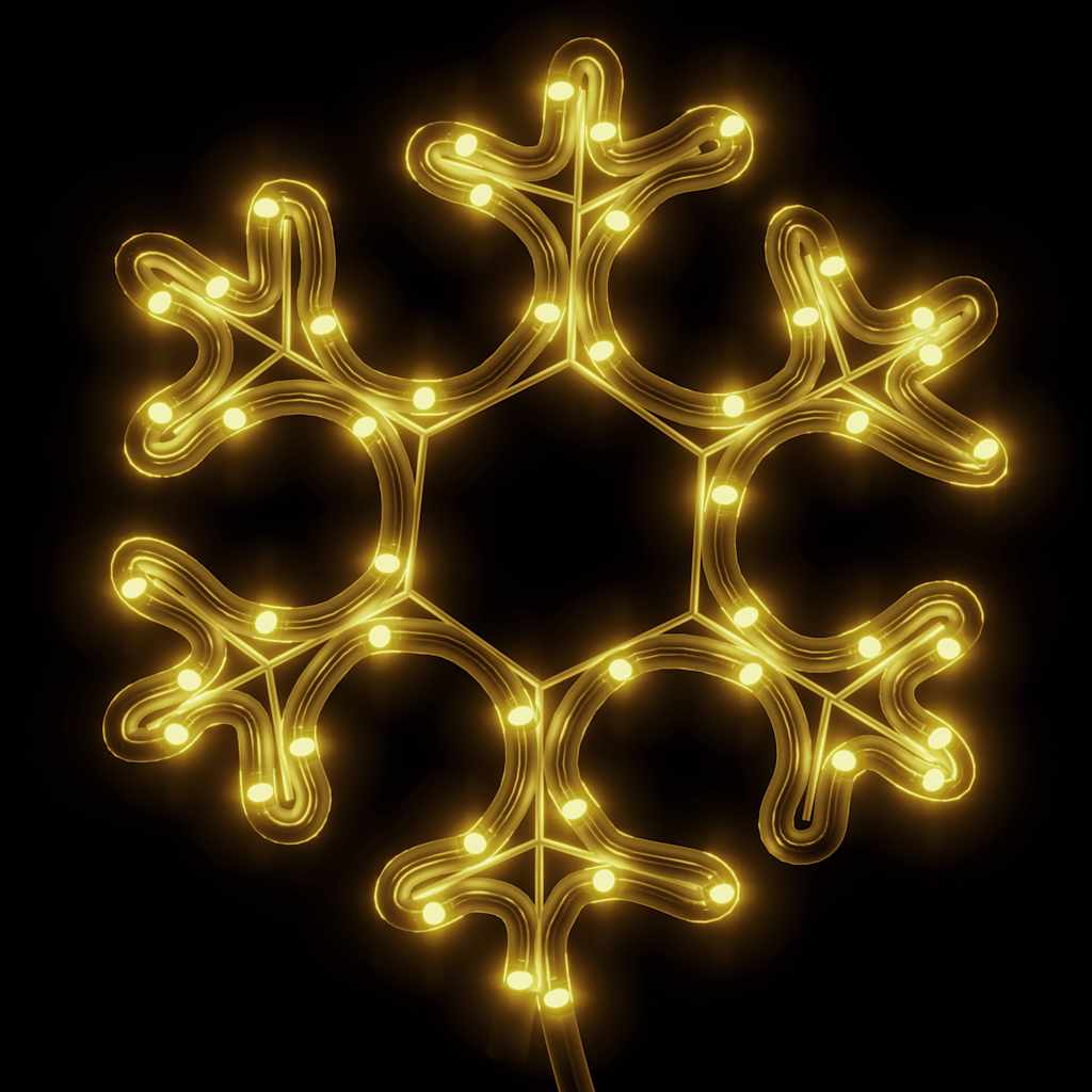 Figura natalícia de floco de neve 48 leds 27x27cm branco quente