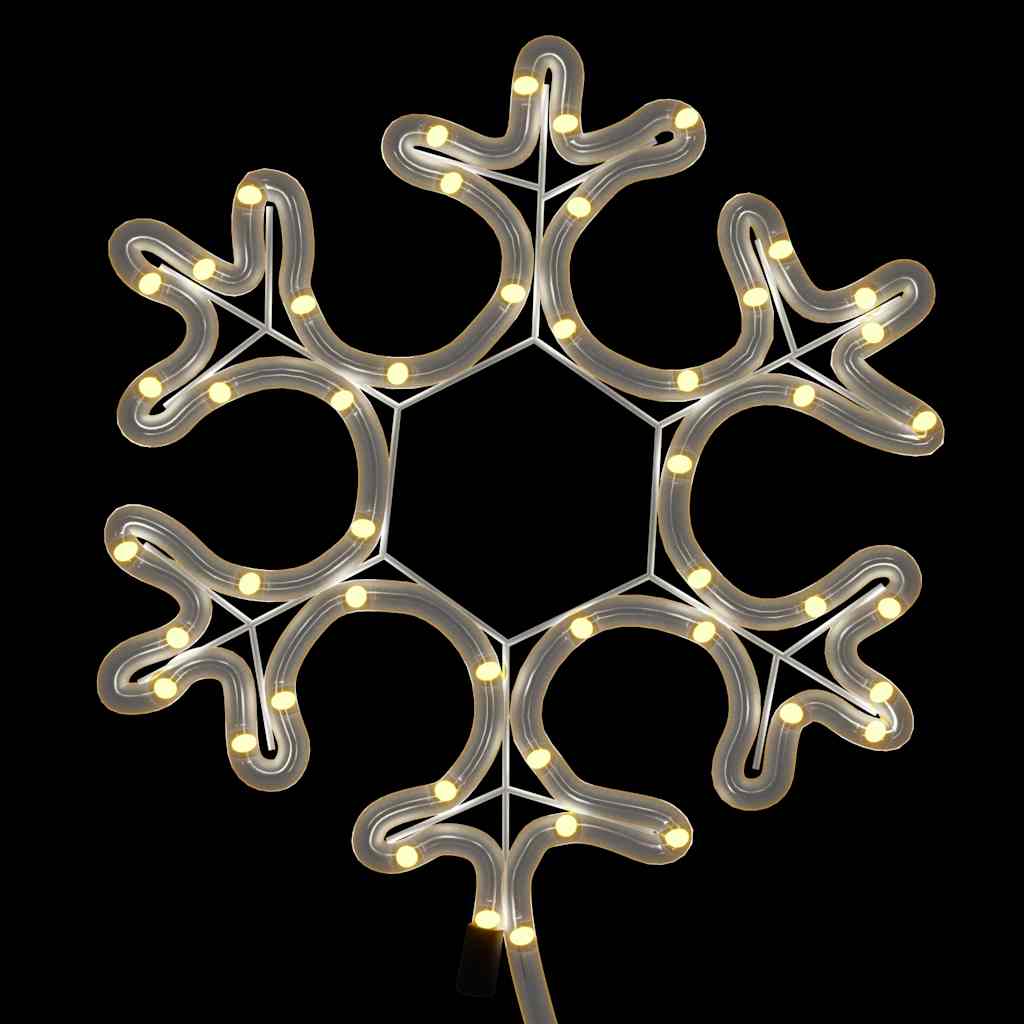 Figura natalícia de floco de neve 48 leds 27x27cm branco quente