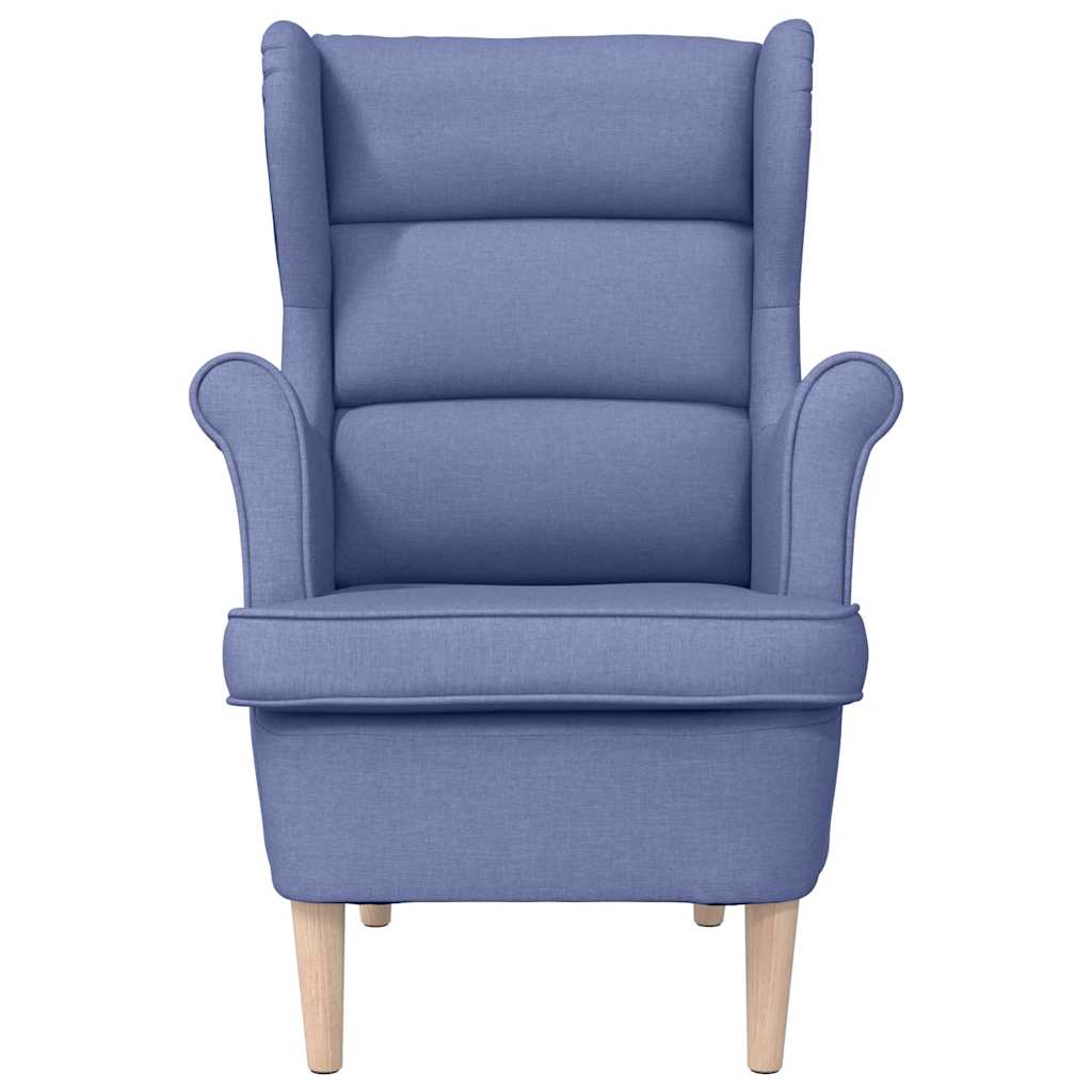 Cadeira com apoio de braços 74x84x100 cm tecido azul ganga