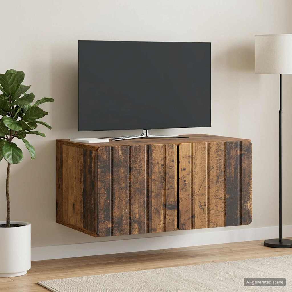 Gabinete de TV de parede 59,5 x 41 x 30 cm madeira antiga