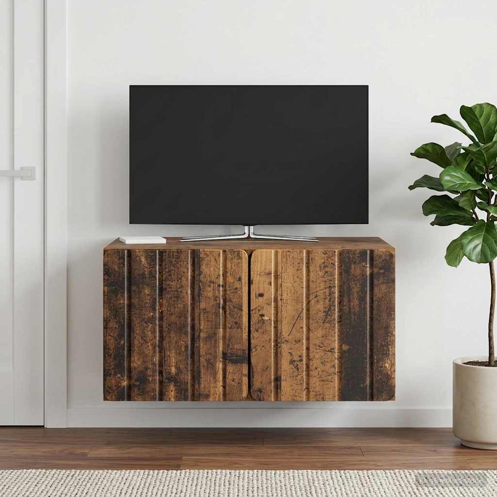 Gabinete de TV de parede 59,5 x 41 x 30 cm madeira antiga