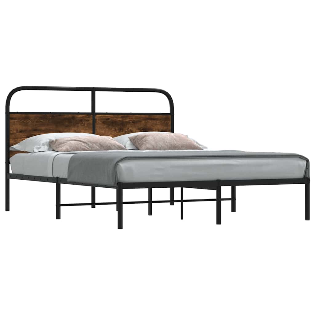 Estrutura cama s/ colchão derivados de madeira carvalho fumado
