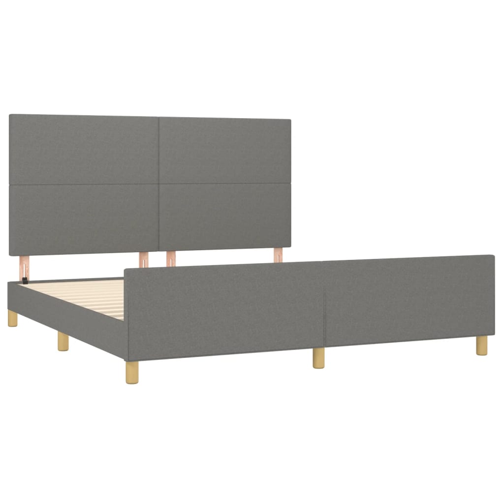 Estrutura de cama sem colchão 180x200 cm tecido cinzento-escuro