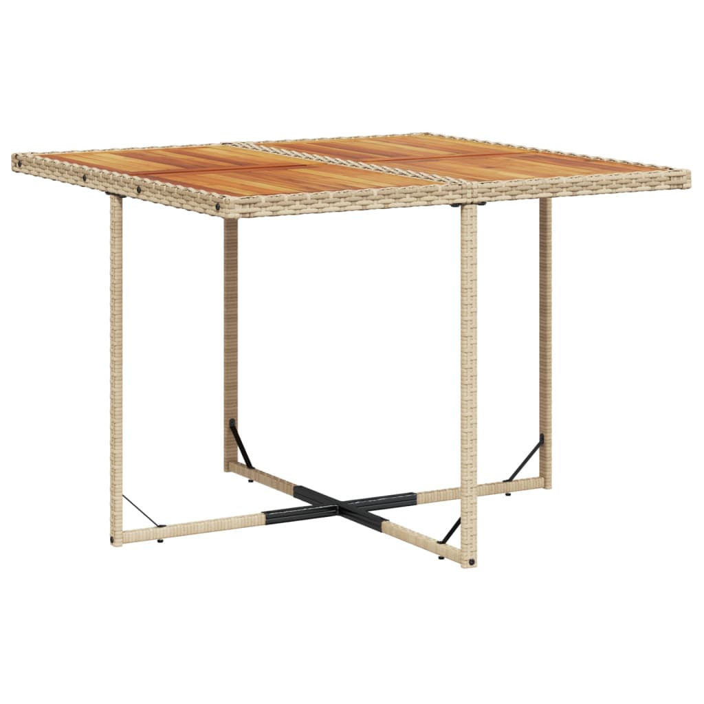 9 Pcs conjunto de jantar p/ jardim com almofadões vime PE bege