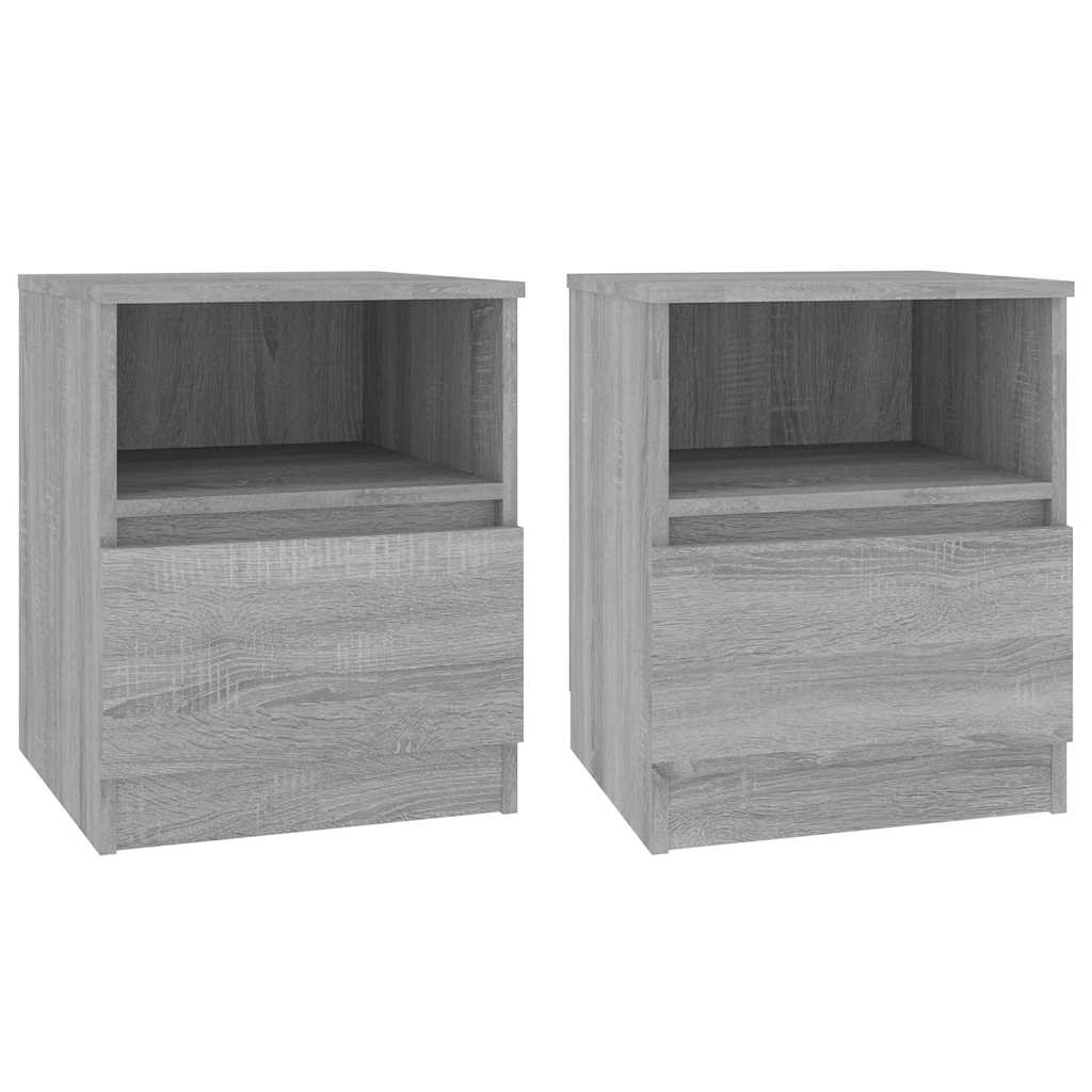 Mesa cabeceira 2pcs 40x40x50 cm madeira processada cinza sonoma