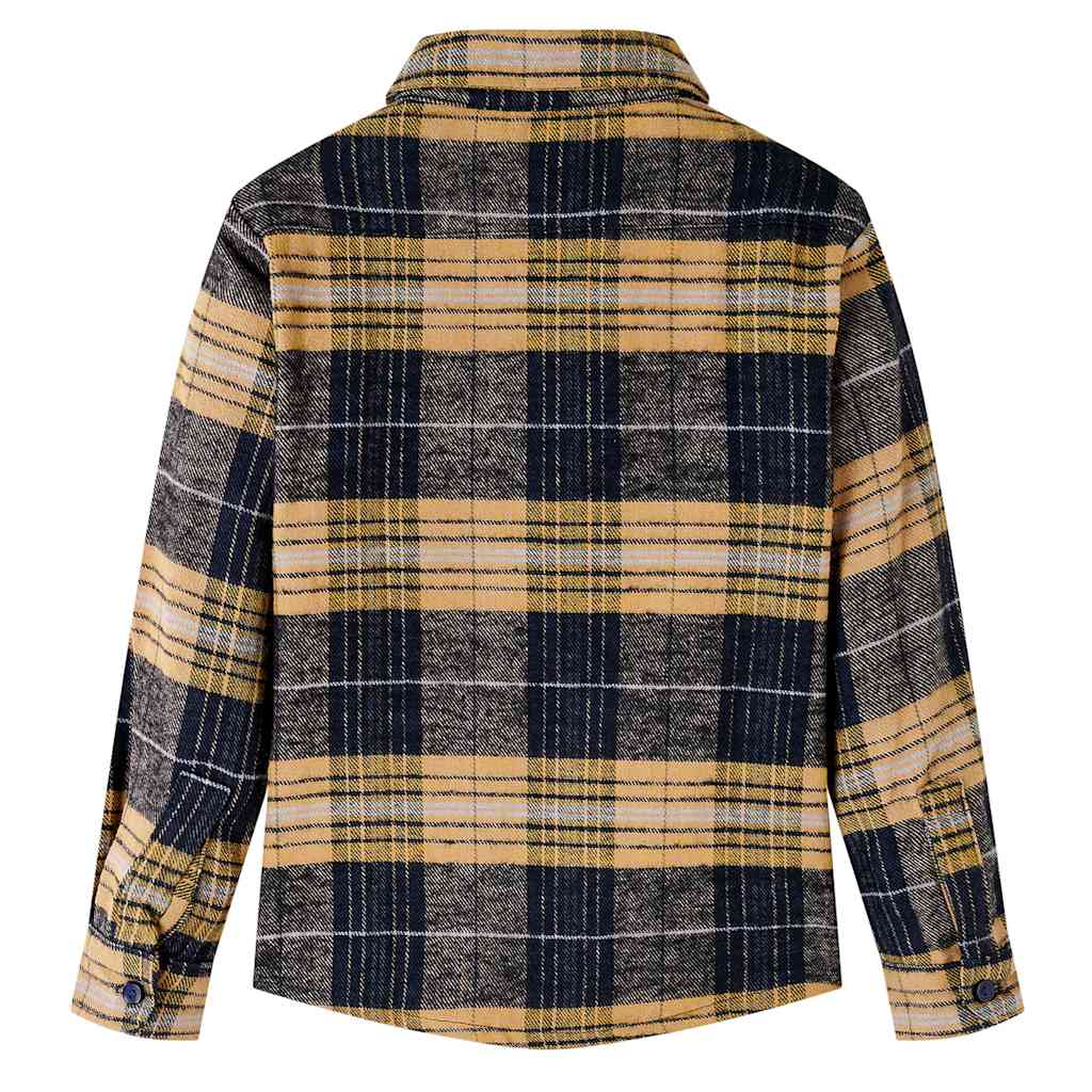 Camisa de xadrez para criança amarelo e preto 116
