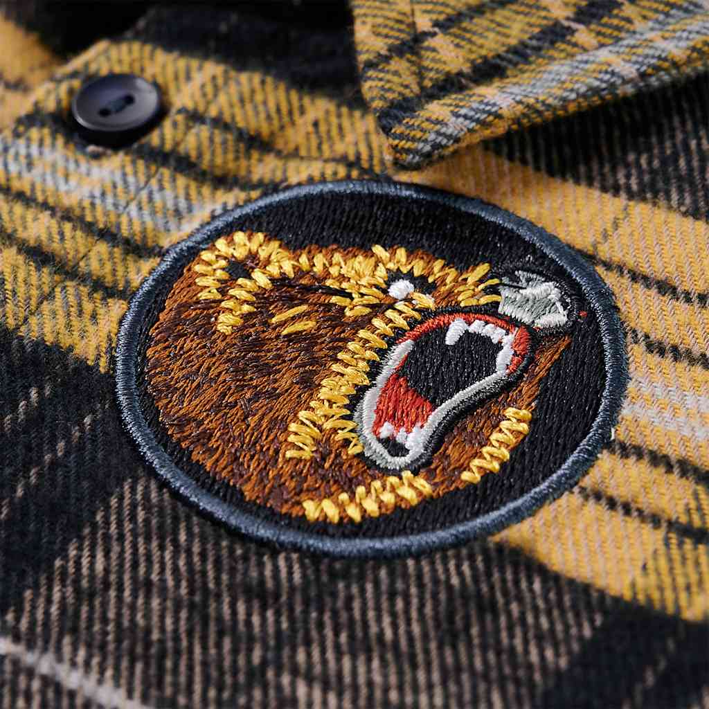 Camisa de xadrez para criança amarelo e preto 116