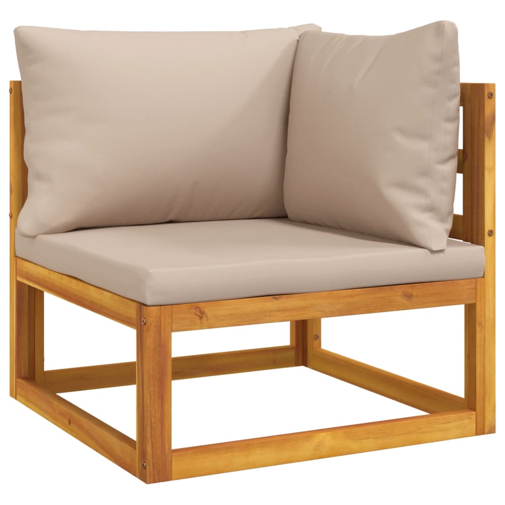 7Pcs conj. lounge jardim madeira c/almofadões cinza-acastanhado