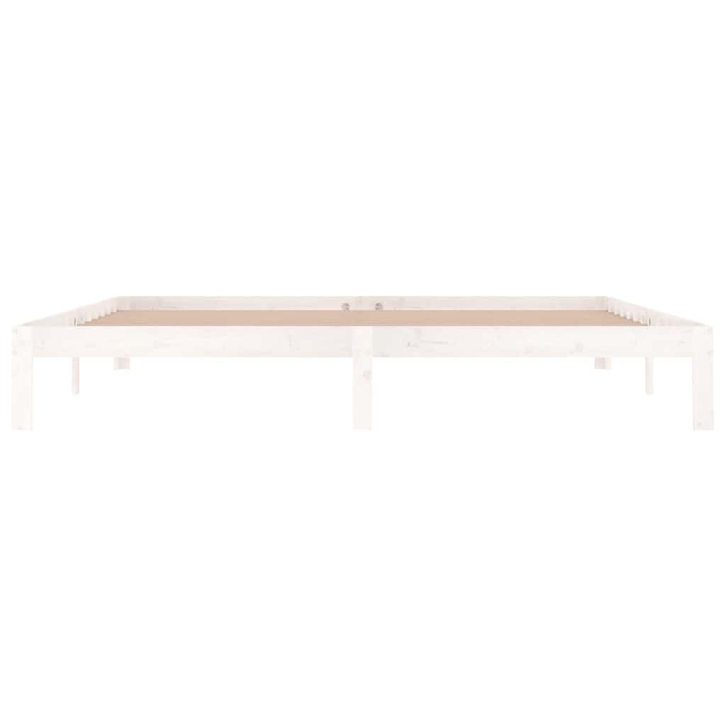 Estrutura de cama 200x200 cm pinho maciço branco