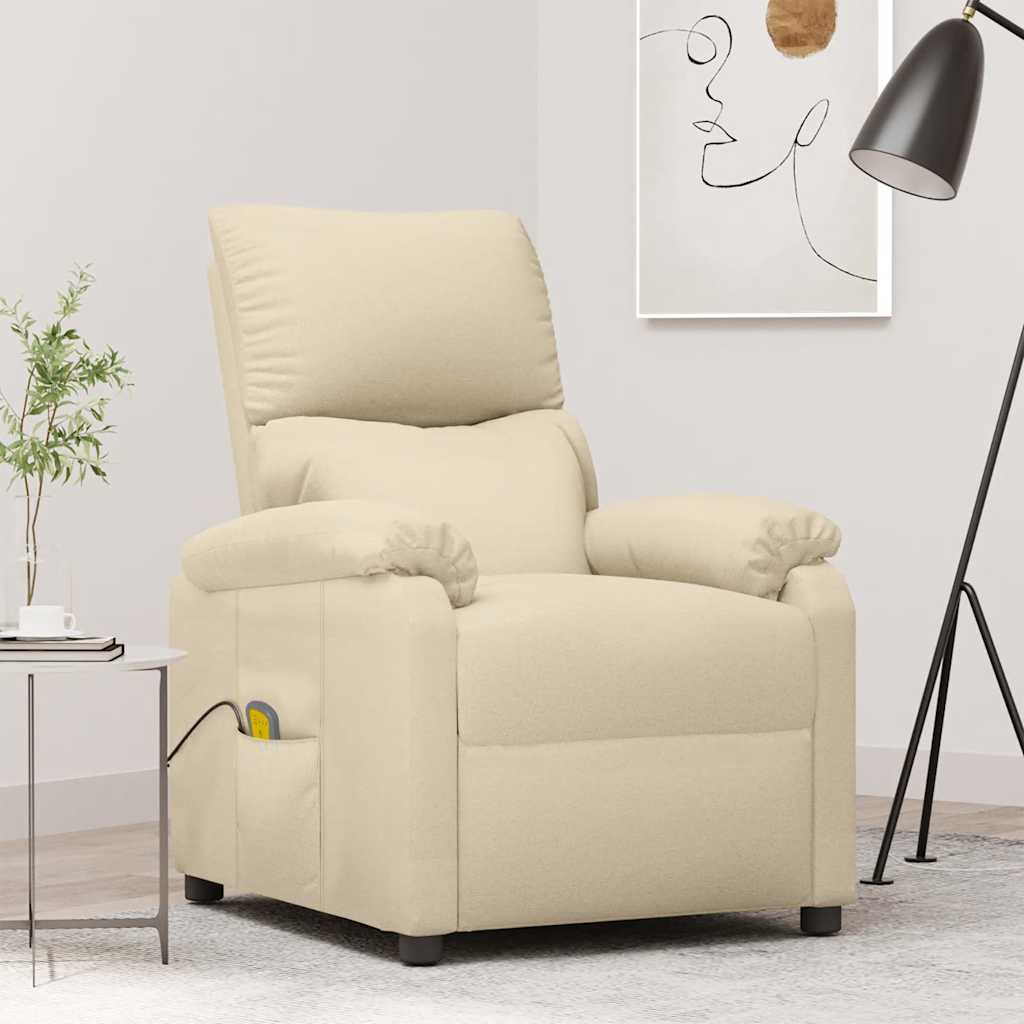Poltrona de massagens tecido cor creme