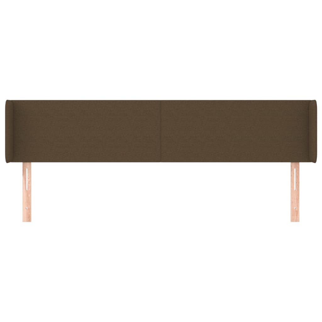 Cabeceira de cama c/ abas tecido 203x16x78/88cm castanho-escuro