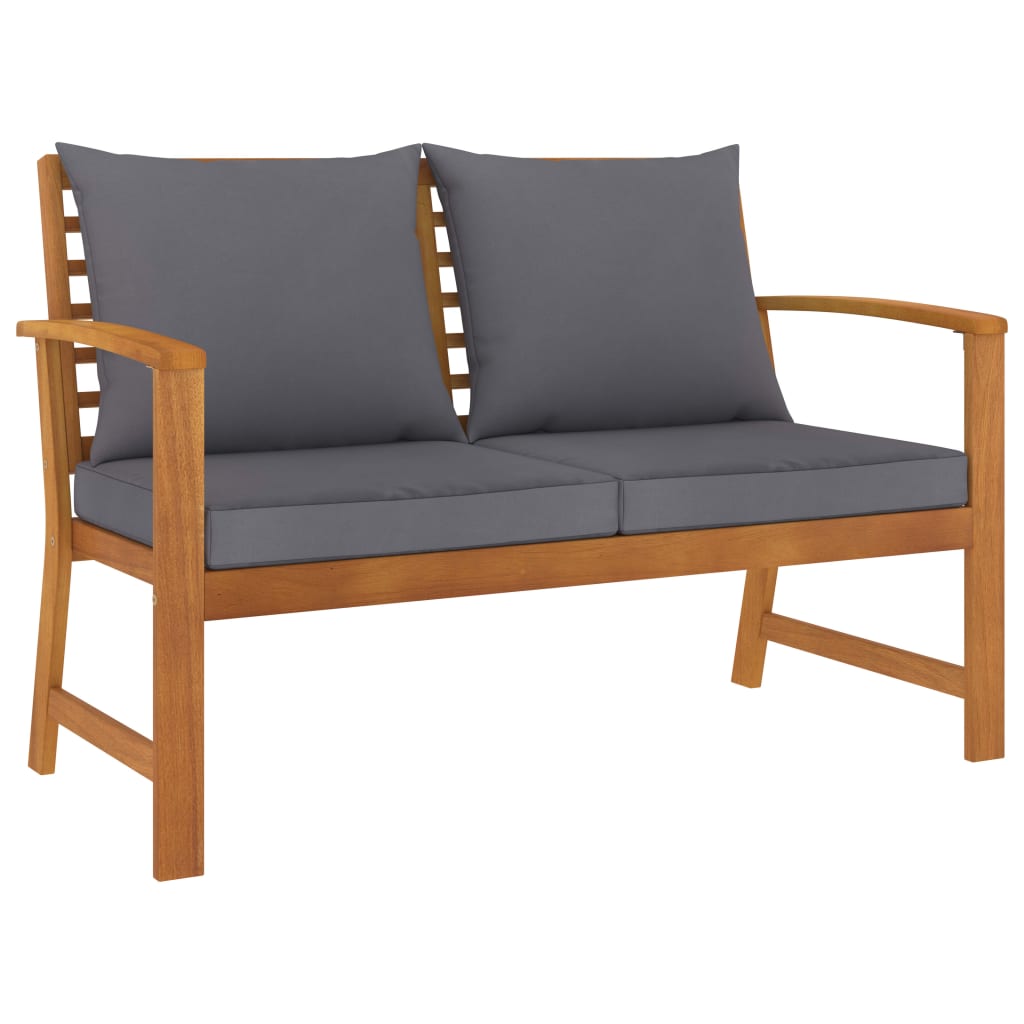 3 Pcs conjunto de lounge de jardim com almofadões acácia maciça