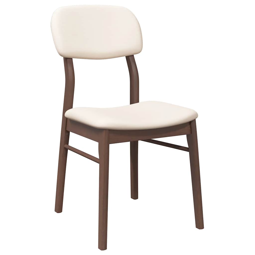 Cadeiras de jantar com almofadões 2 pcs madeira maciça castanho