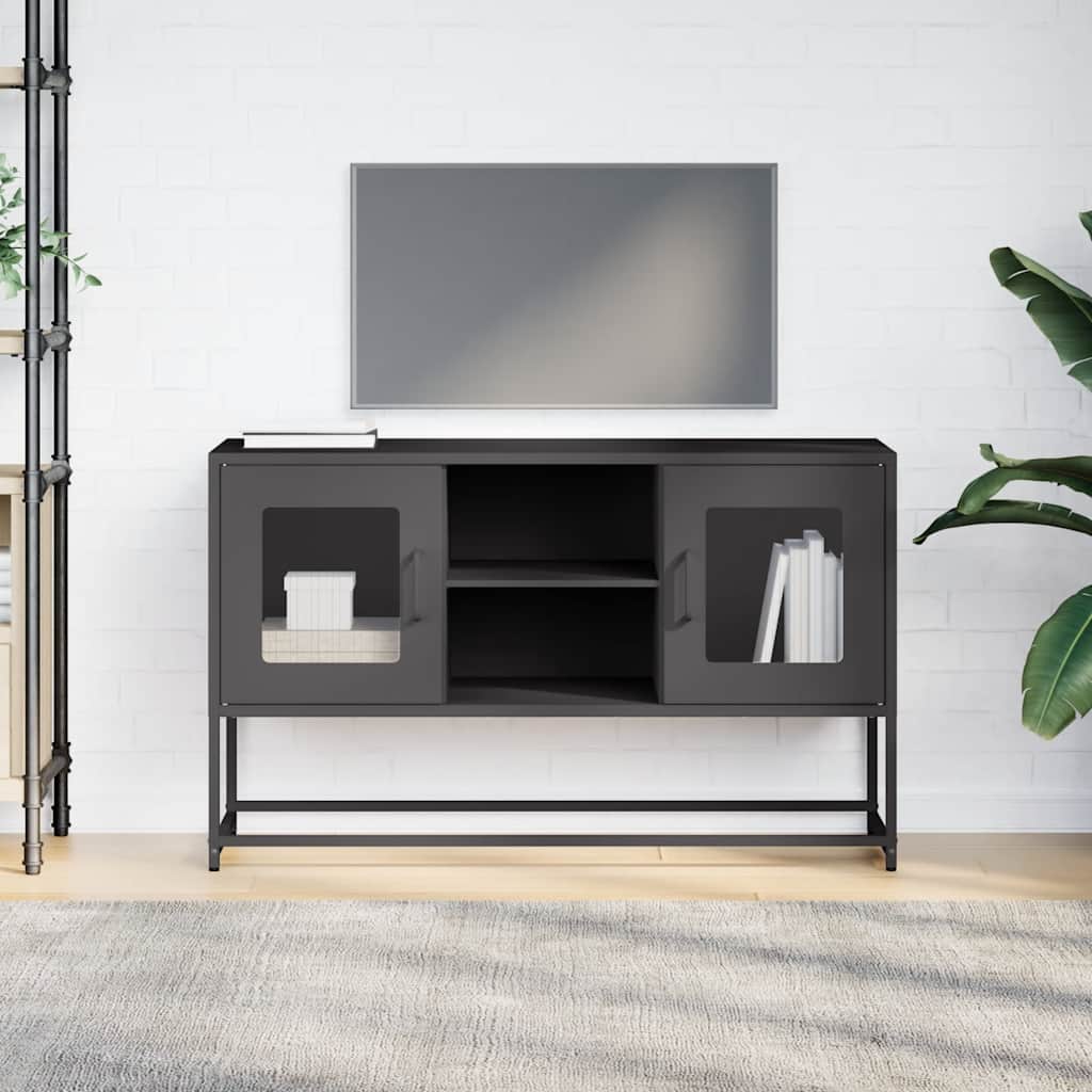 Móvel de TV 100,5x39x60,5 cm aço preto