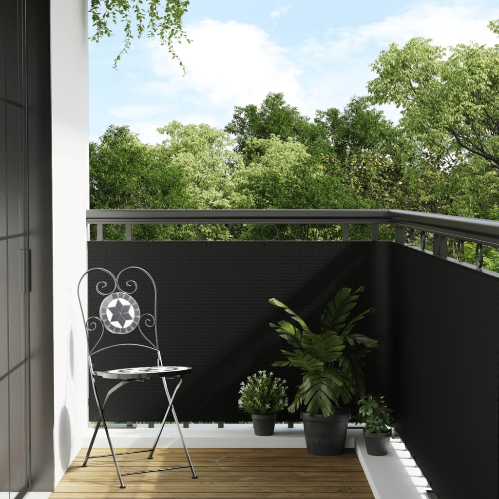 Tela de varanda 600x80 cm vime PE preto