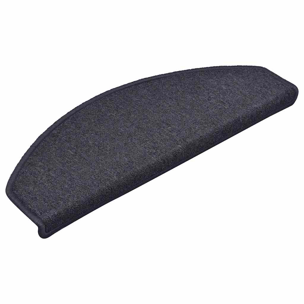 Tapetes de escada 30 peças 65x24x4 cm cinza escuro e azul semicircular grande