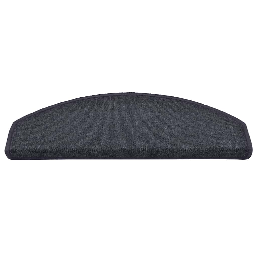 Tapetes de escada 30 peças 65x24x4 cm cinza escuro e azul semicircular grande