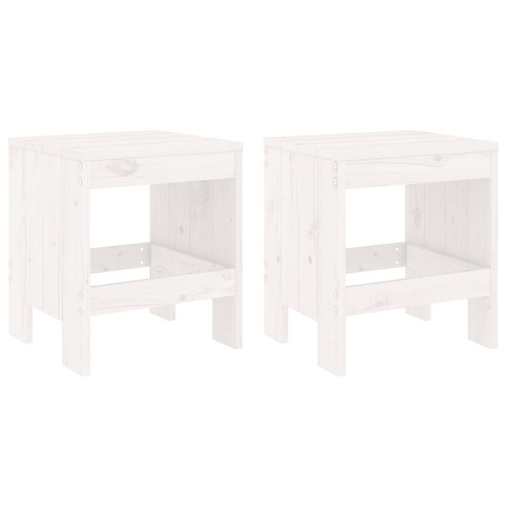 3 Pcs conj. bistrô para jardim madeira de pinho maciça branco