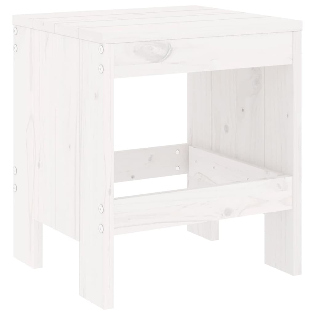 3 Pcs conj. bistrô para jardim madeira de pinho maciça branco