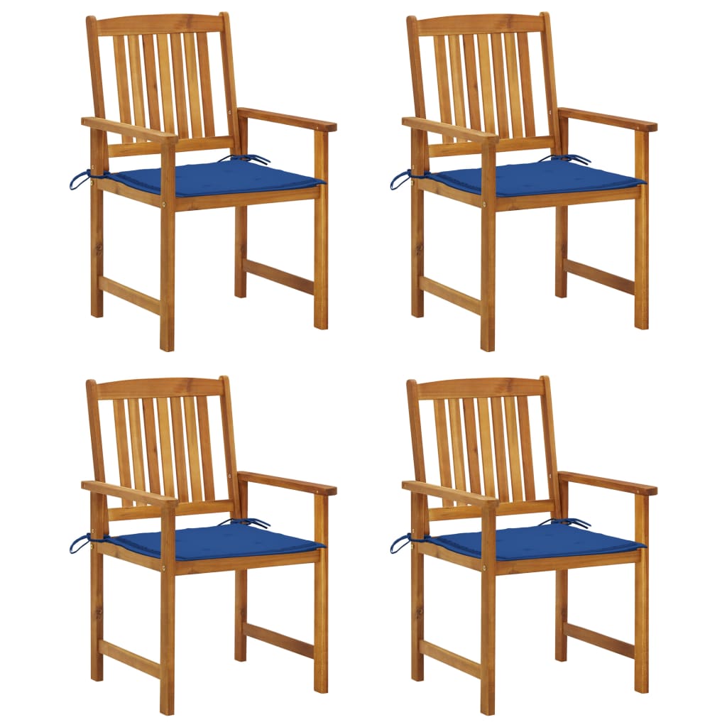 Cadeiras de jardim c/ almofadões 4 pcs madeira de acácia maciça