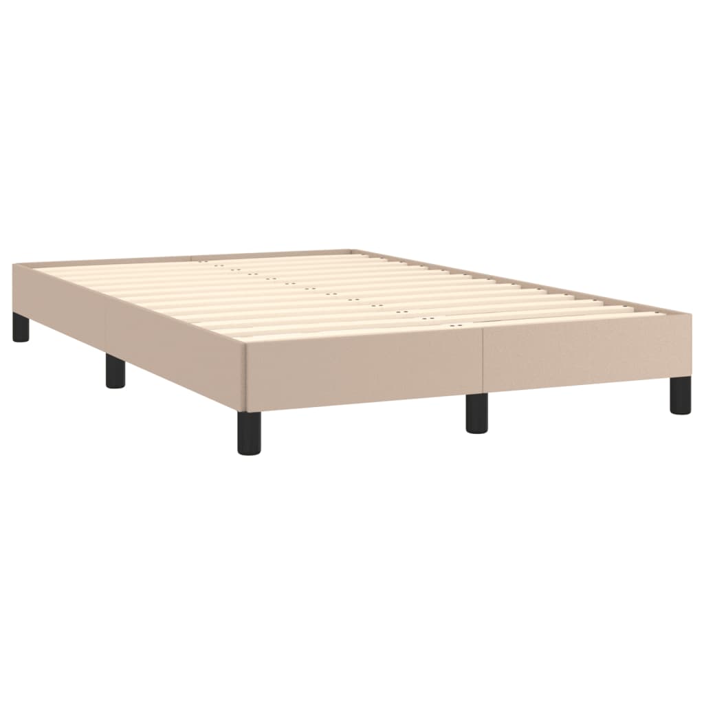 Estrutura de cama sem colchão 120x190cm couro artif. cappuccino
