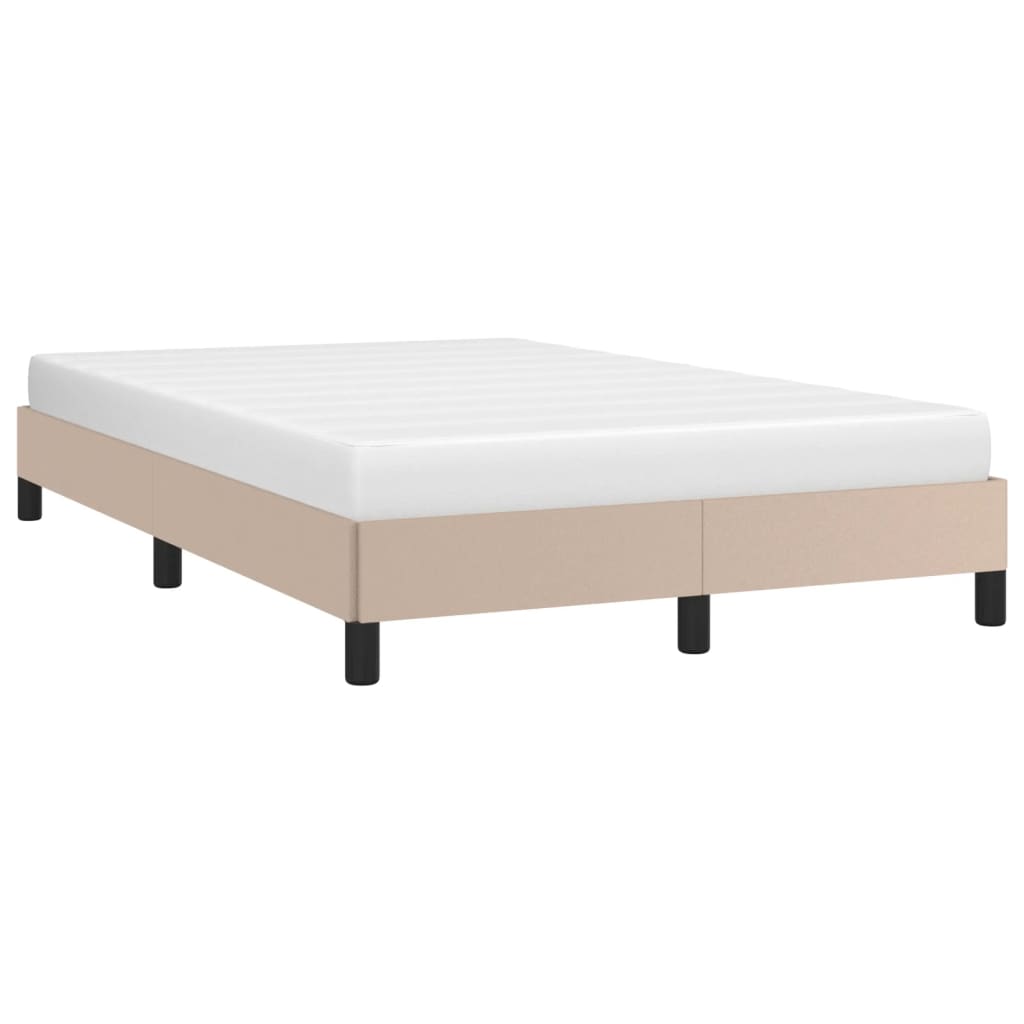 Estrutura de cama sem colchão 120x190cm couro artif. cappuccino