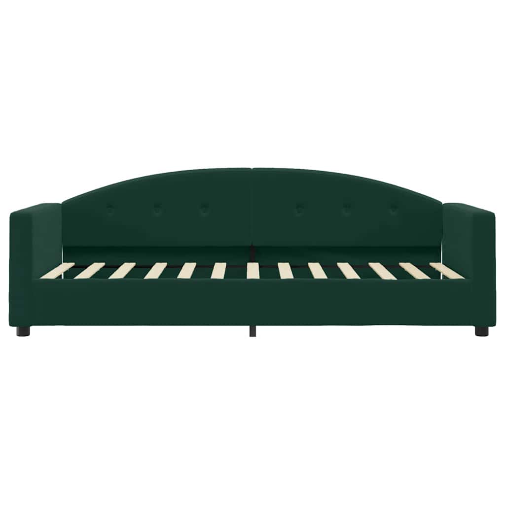 Sofá-cama com colchão 90x200 cm veludo verde-escuro