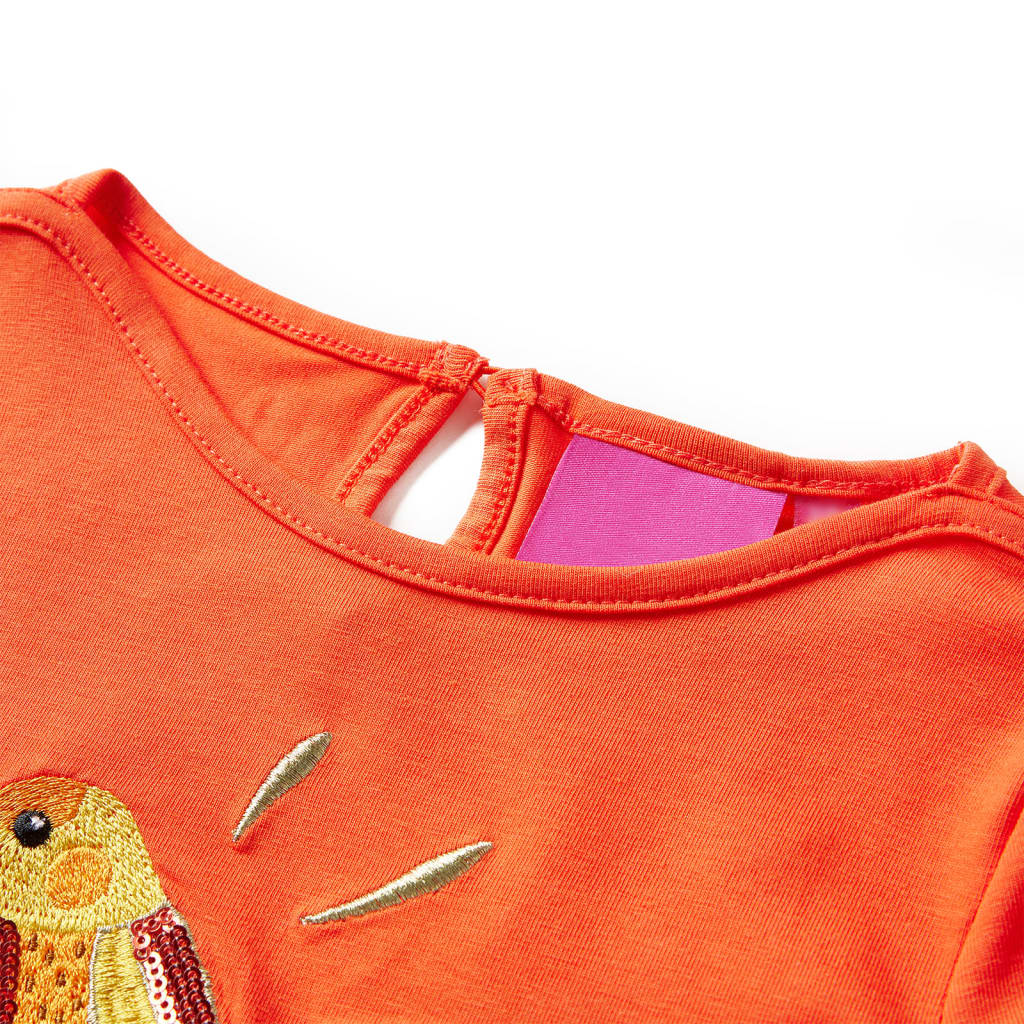 T-shirt de manga comprida para criança laranja-escuro 104