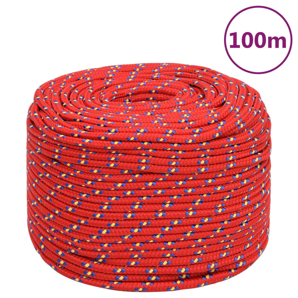 Corda de barco 10 mm 100 m polipropileno vermelho
