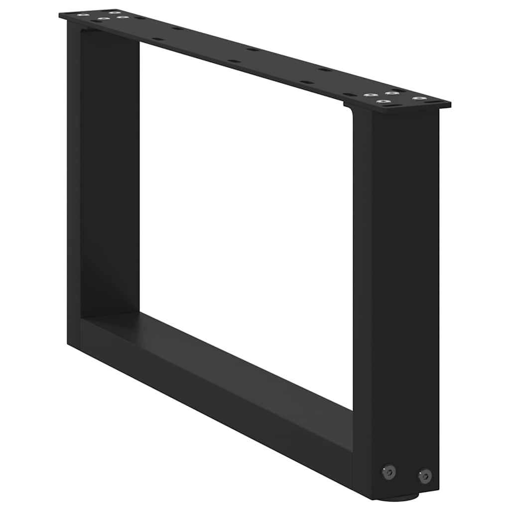 Pés para mesa de centro em formato de u, 2 peças, preto, 60x(30-31) cm, aço