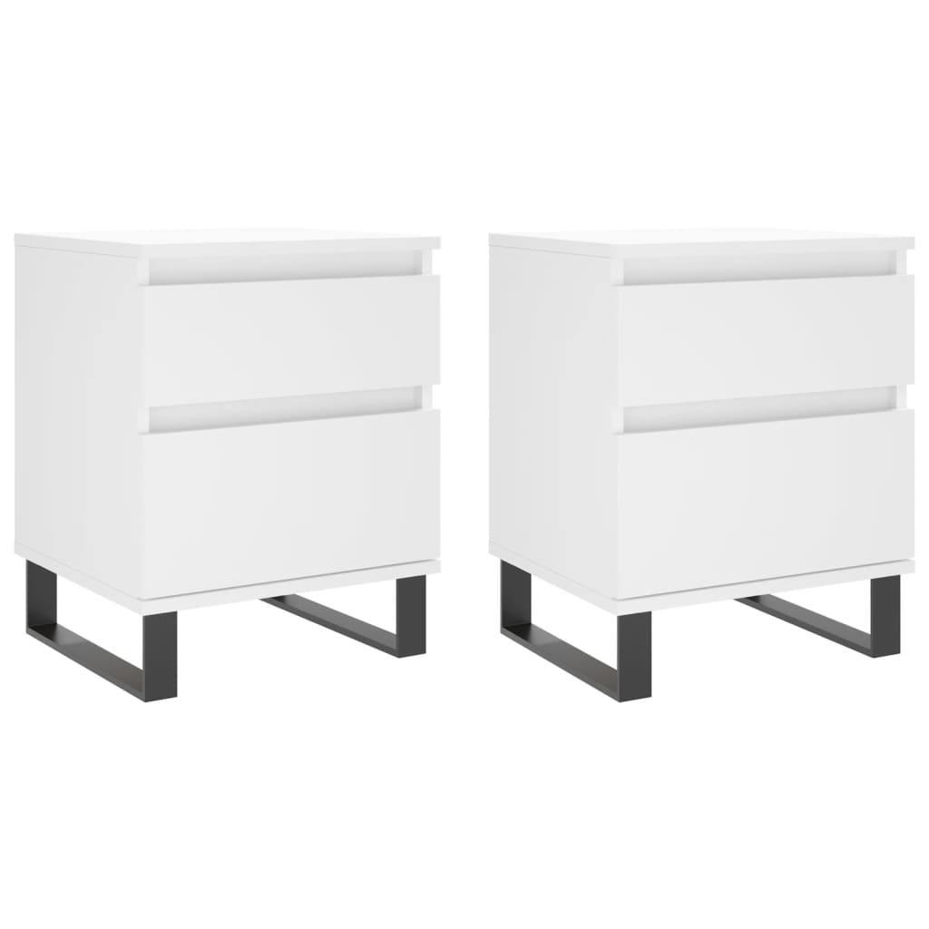 Mesas de cabeceira 2pcs 40x35x50 cm derivados de madeira branco