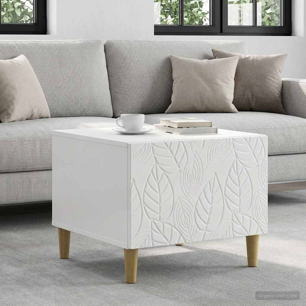Mesa de centro branco brilhante 50 x 49 x 40 cm