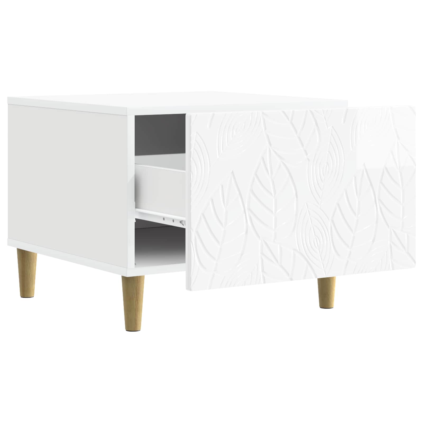 Mesa de centro branco brilhante 50 x 49 x 40 cm