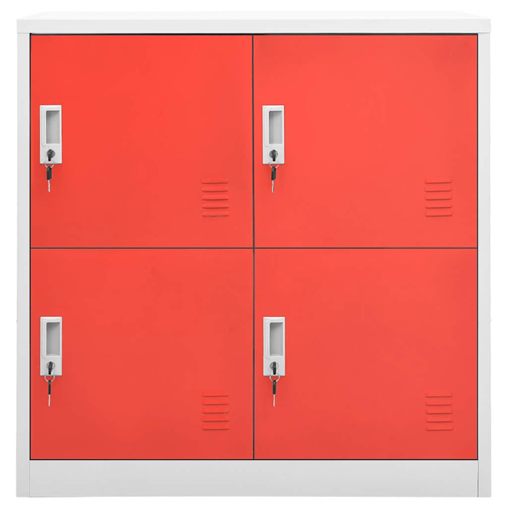 Cacifos 5 pcs 90x45x92,5 cm aço cinzento-claro e vermelho