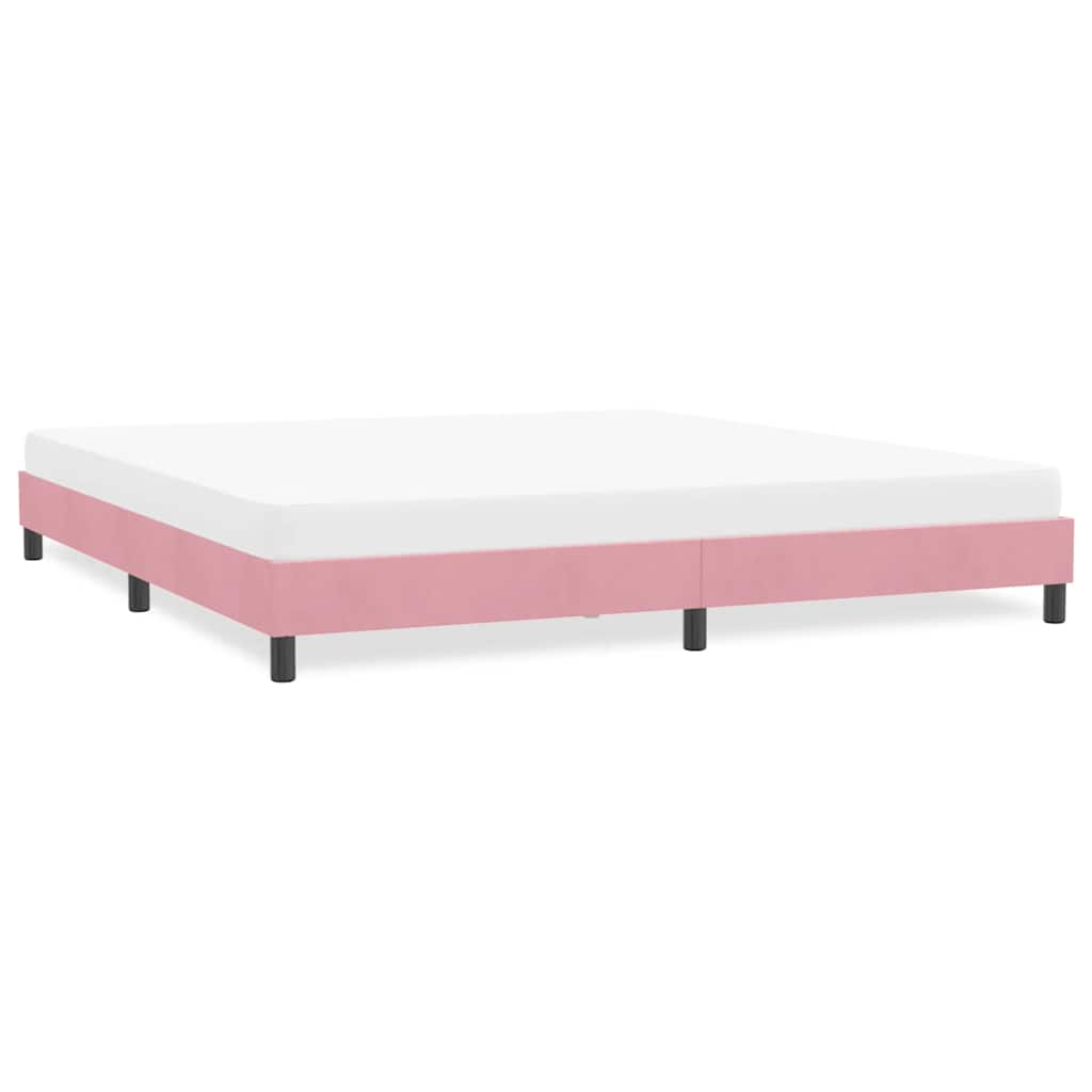 Estrutura de cama sem colchão 180x220 cm veludo rosa
