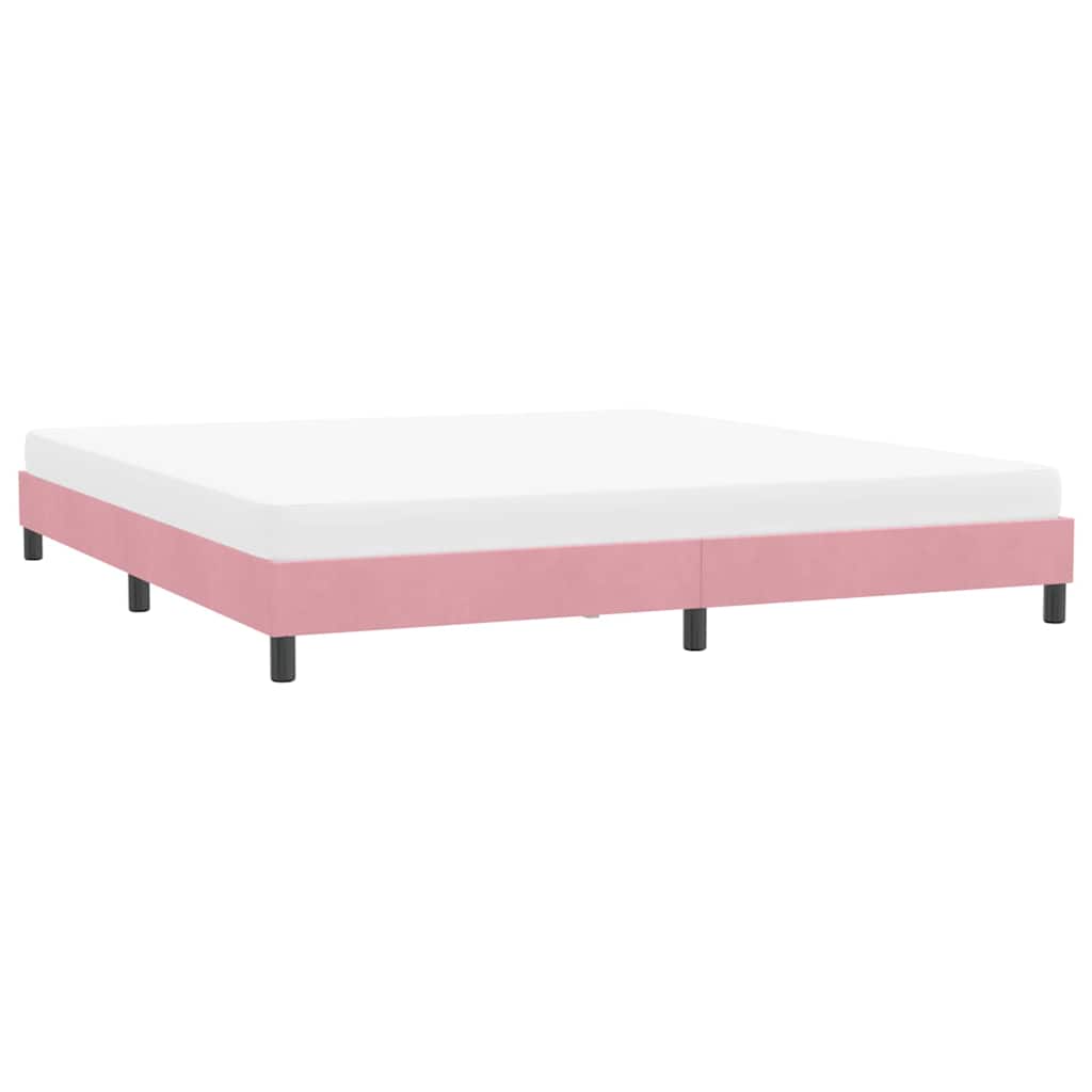 Estrutura de cama sem colchão 180x220 cm veludo rosa