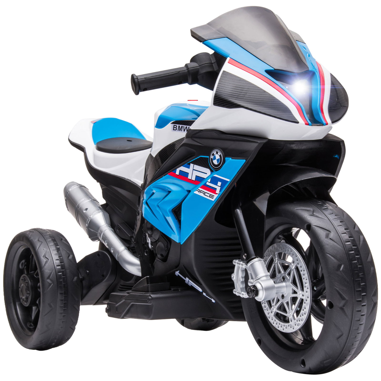 Mota elétrica bmw hp4 com música USB velocidade 2,5km/h avance e retrocesso 82,5x42x54cm vermelha