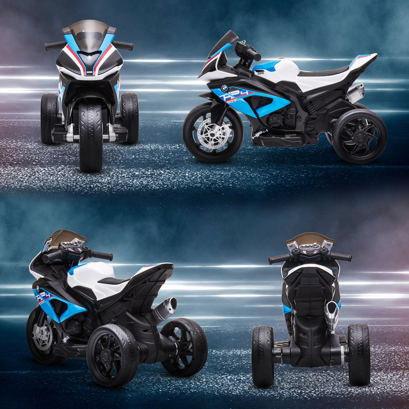 Mota elétrica bmw hp4 com música USB velocidade 2,5km/h avance e retrocesso 82,5x42x54cm vermelha