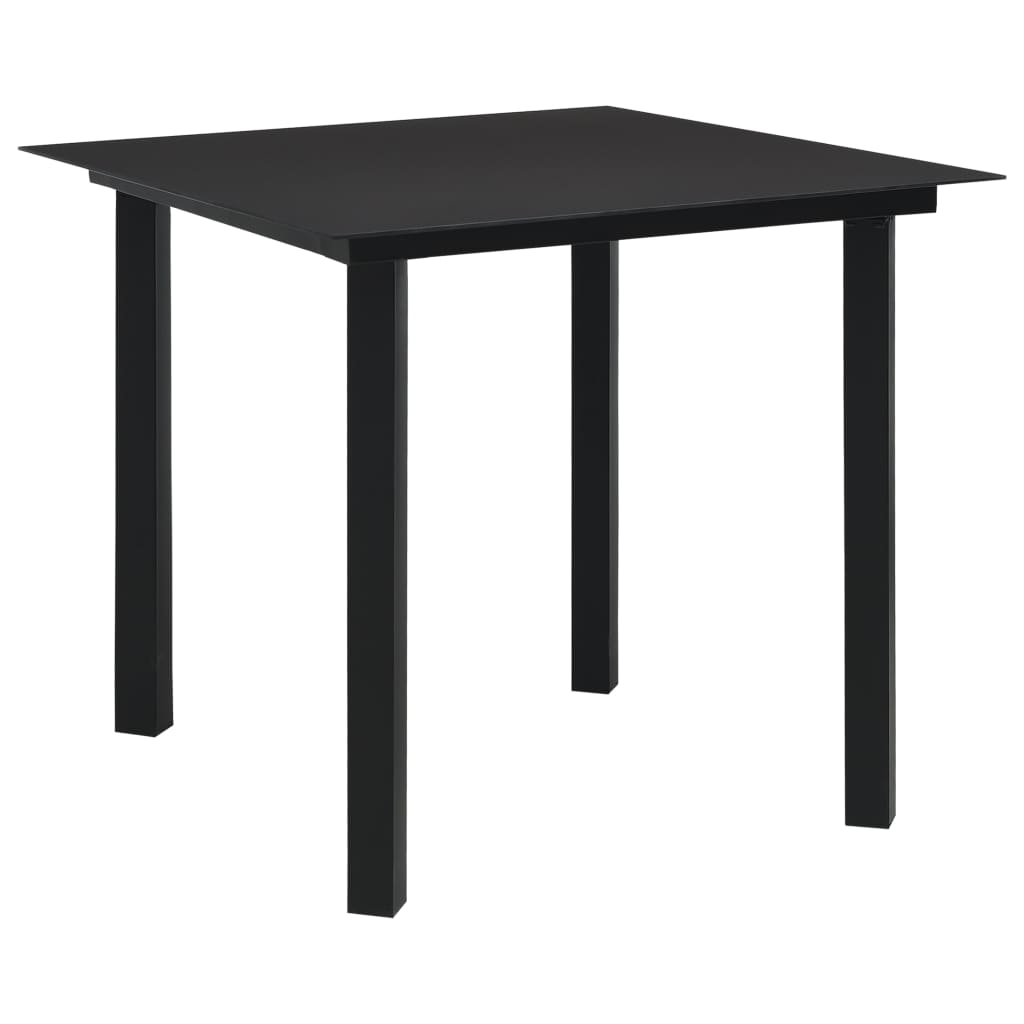 5 Pcs conjunto de jantar para jardim vidro e aço preto