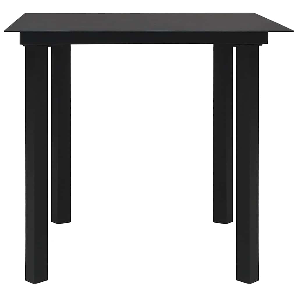 5 Pcs conjunto de jantar para jardim vidro e aço preto
