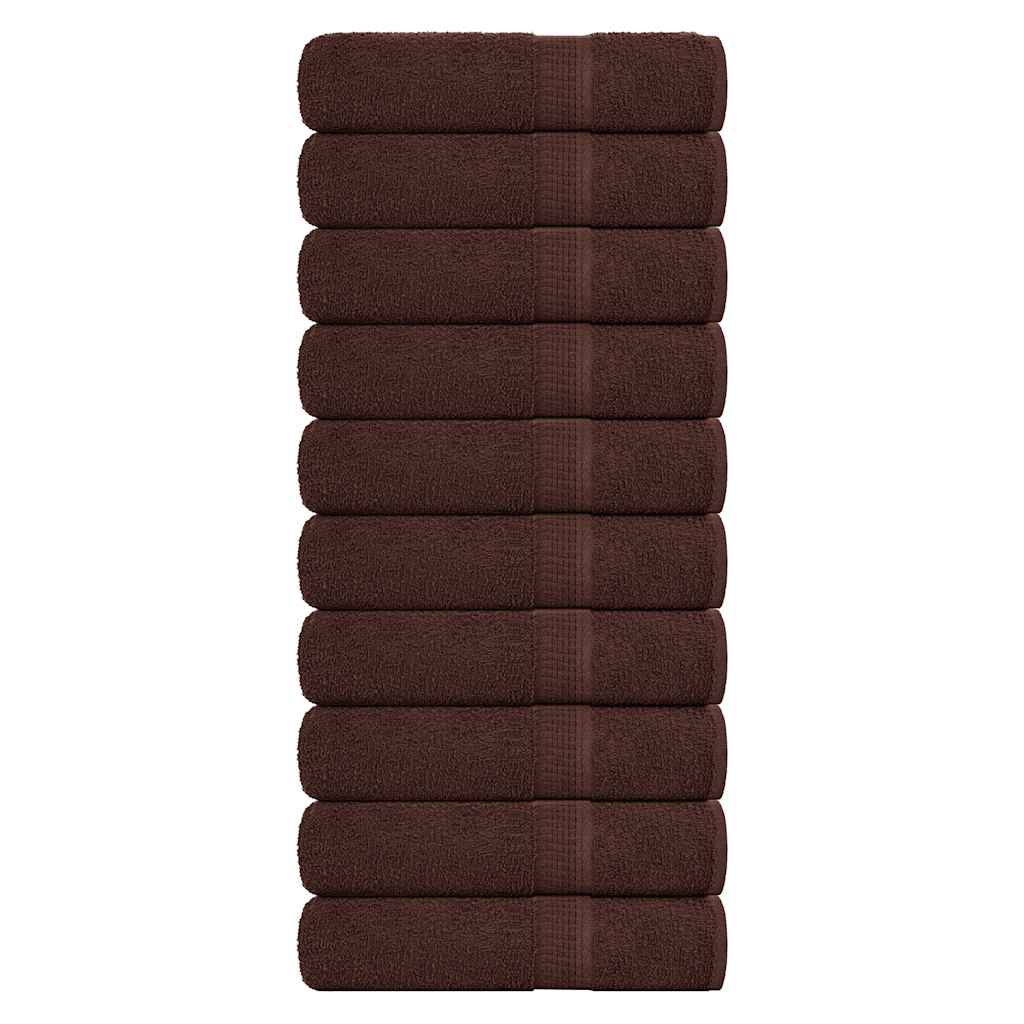Toalhas de banho frogn 10 pcs 100x150 cm 360 g/m² castanho