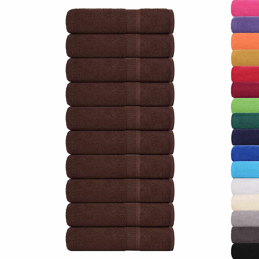 Toalhas de banho frogn 10 pcs 100x150 cm 360 g/m² castanho