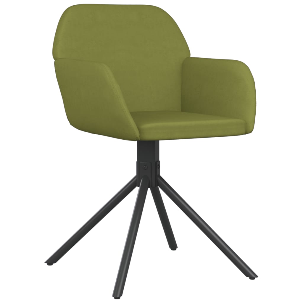 Cadeiras de jantar giratórias 2 pcs veludo verde-claro