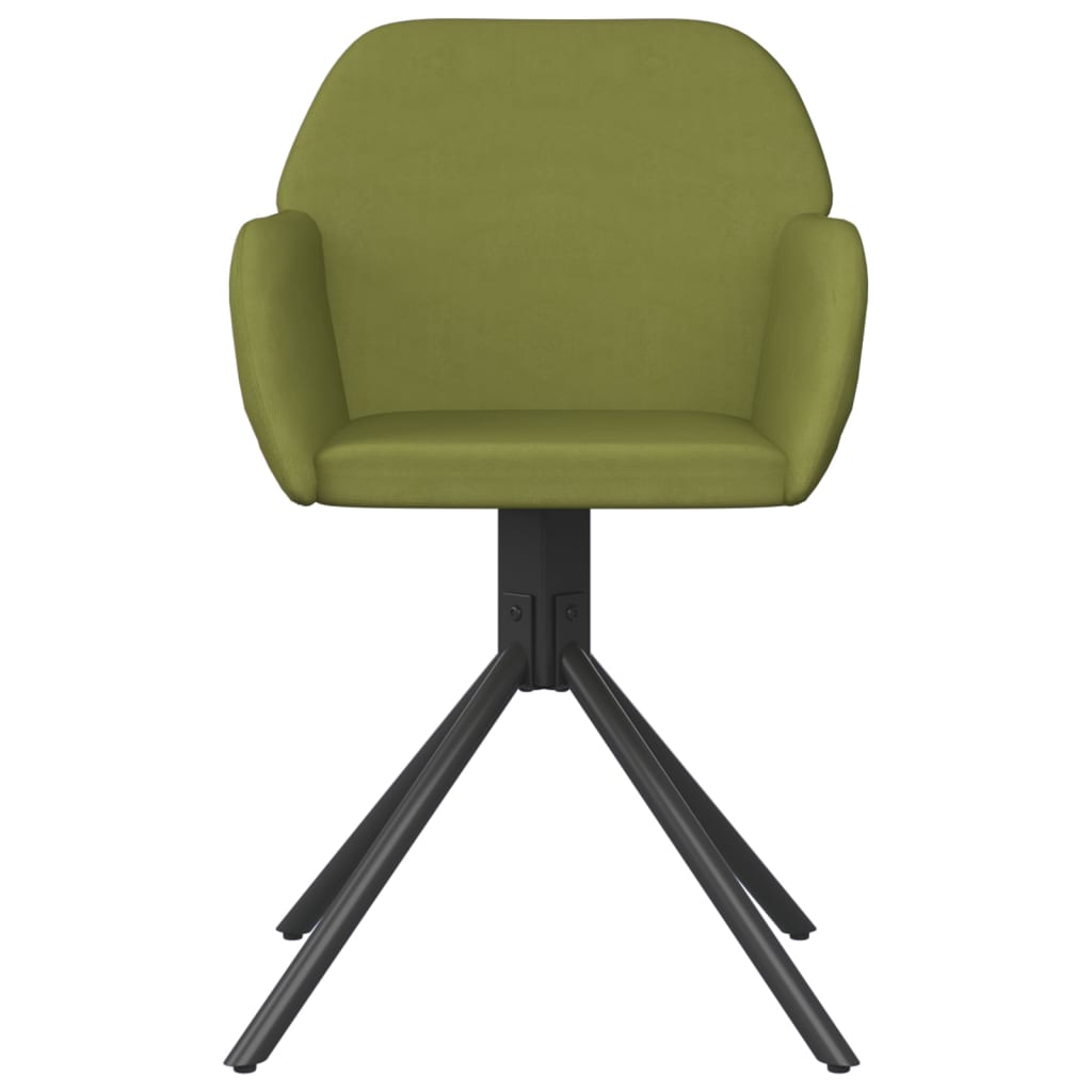 Cadeiras de jantar giratórias 2 pcs veludo verde-claro