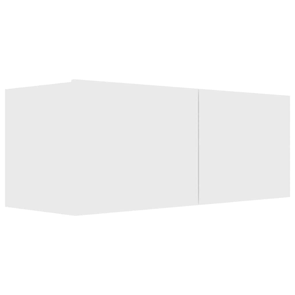 3 Pcs conjunto de móveis de TV derivados de madeira branco