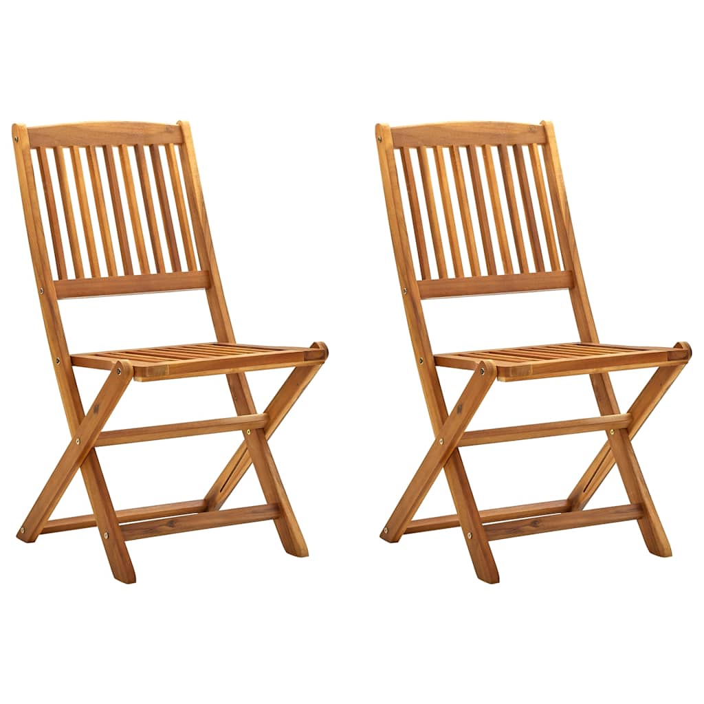 Cadeiras de jardim dobráveis 2 pcs madeira acácia maciça