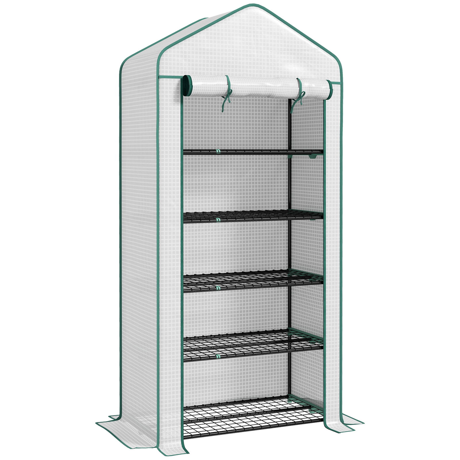Estufa de jardim de 5 prateleiras estufa resistente com 1 porta com fecho de correr anti-UV 90x49x193 cm branco