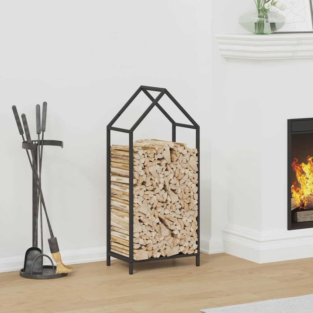 Suporte para lenha 40x25x90 cm aço laminado a frio preto