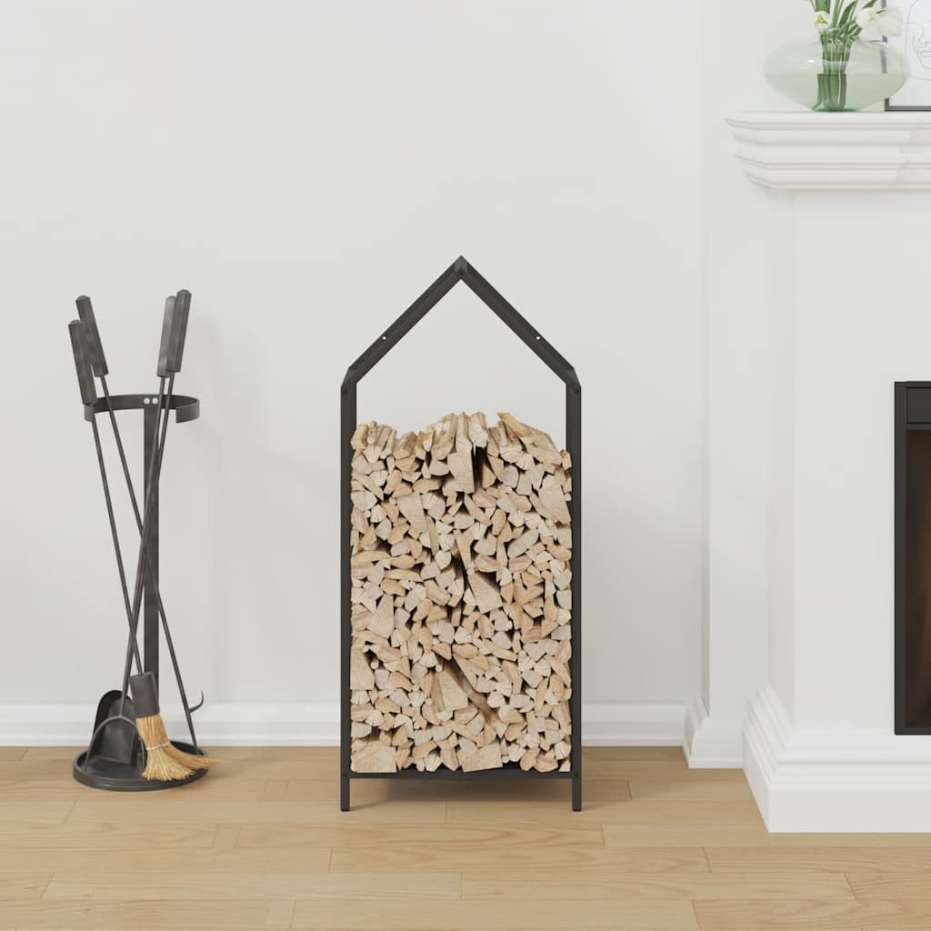 Suporte para lenha 40x25x90 cm aço laminado a frio preto