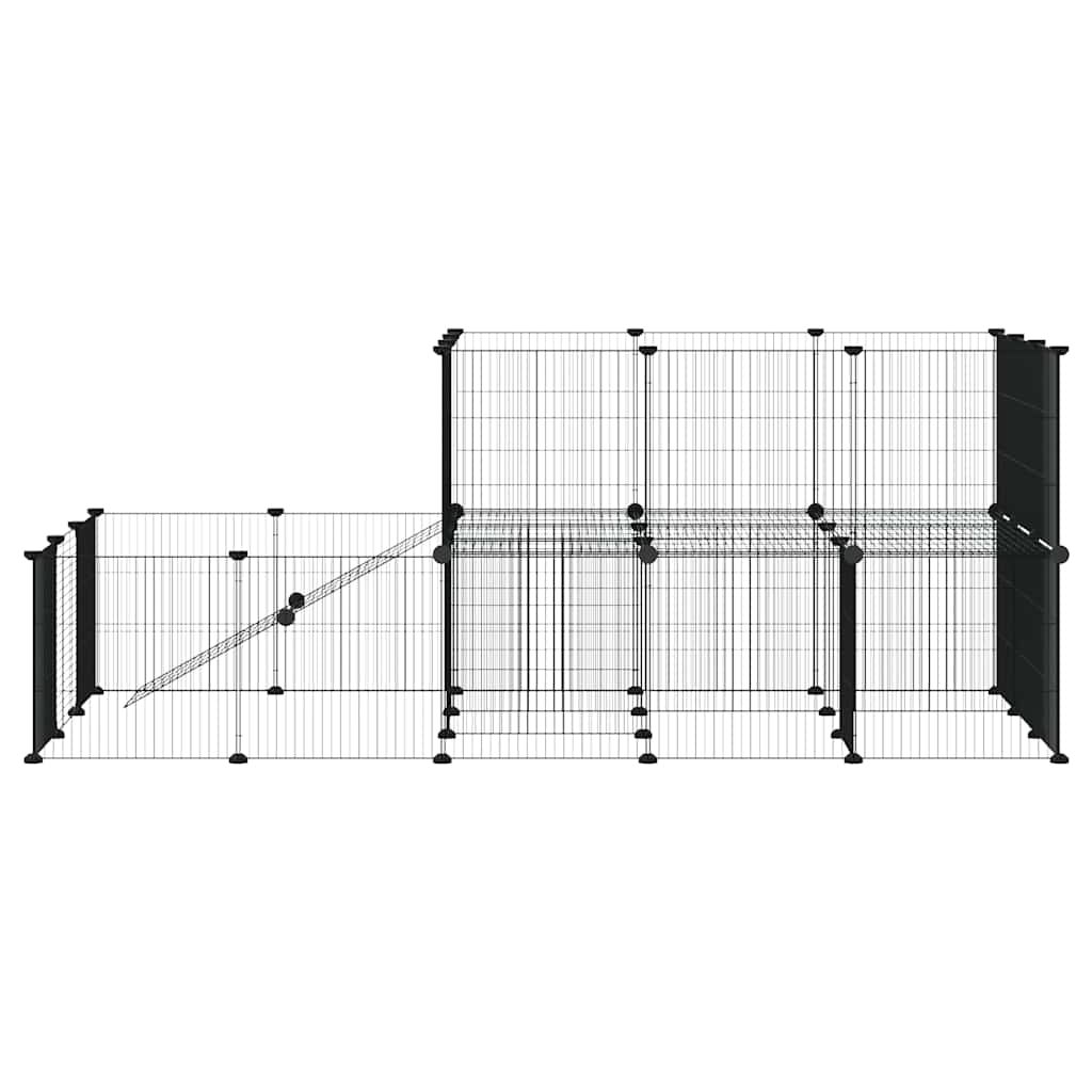 Gaiola p/ animais de 44 painéis c/ porta 35x35 cm aço preto
